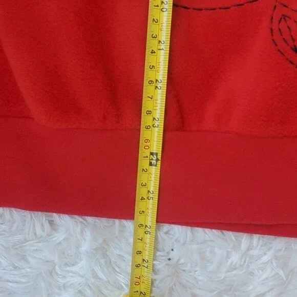 Vintage 1990s Grandma Core Red Checkered 1/4 Zip floral Fleece Pullover - Picture 10 of 10